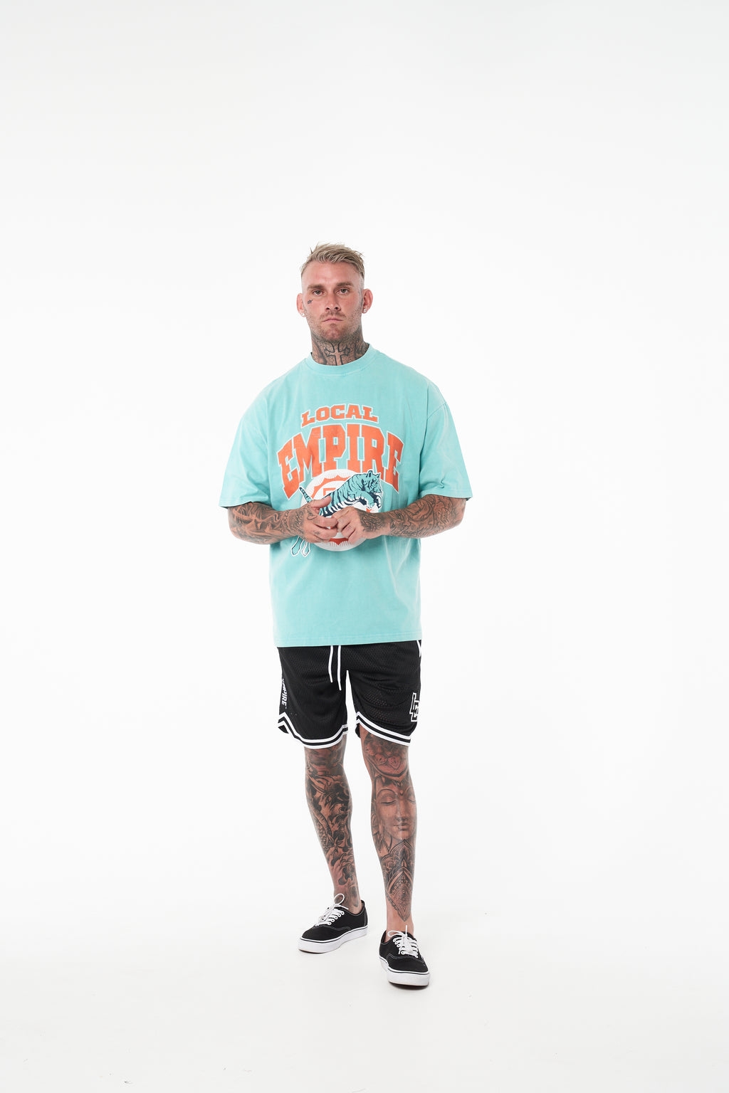 LE Tiger Oversized Tee Wash Teal