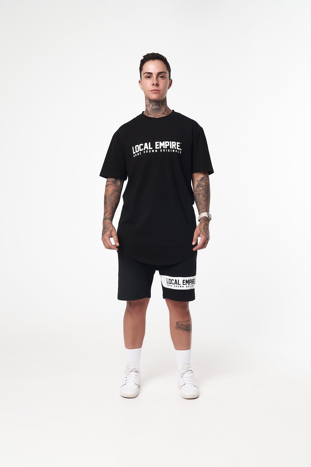 LE Trademark Scoop Tee Black White