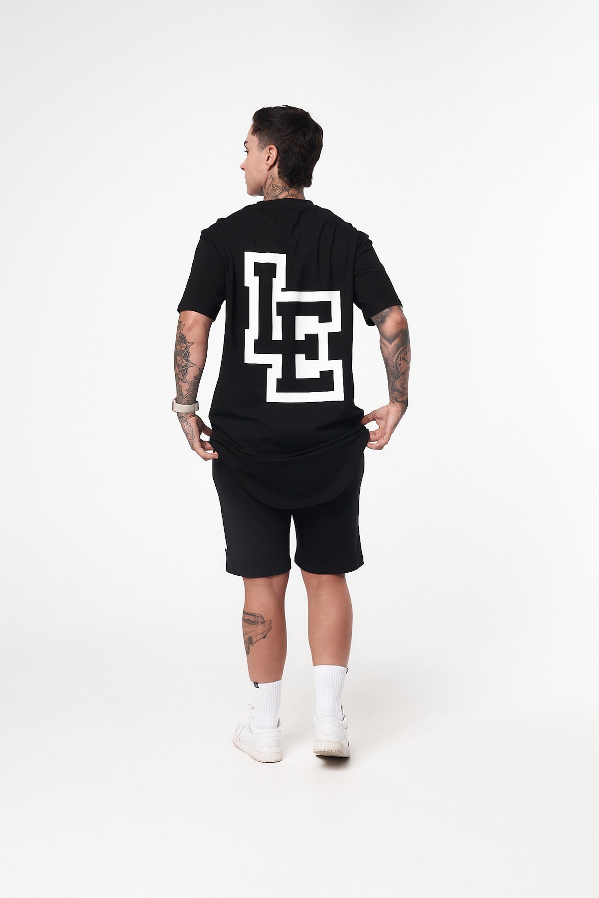 LE Trademark Scoop Tee Black White