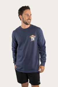 Spinner Mens Classic Fit long Sleeve Tee - Washed Navy